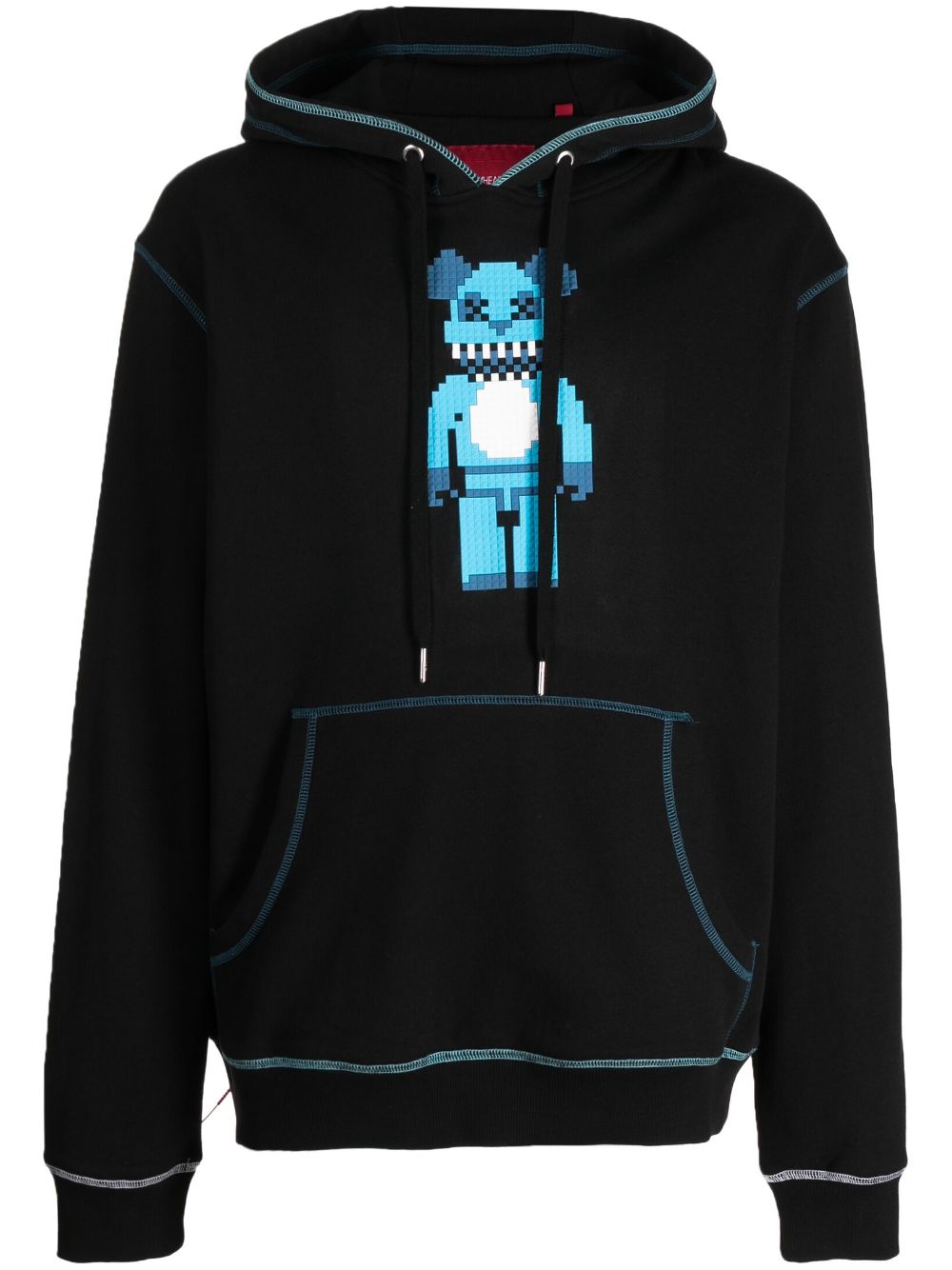 Mostly Heard Rarely Seen 8-Bit bear-print cotton hoodie - Black von Mostly Heard Rarely Seen 8-Bit