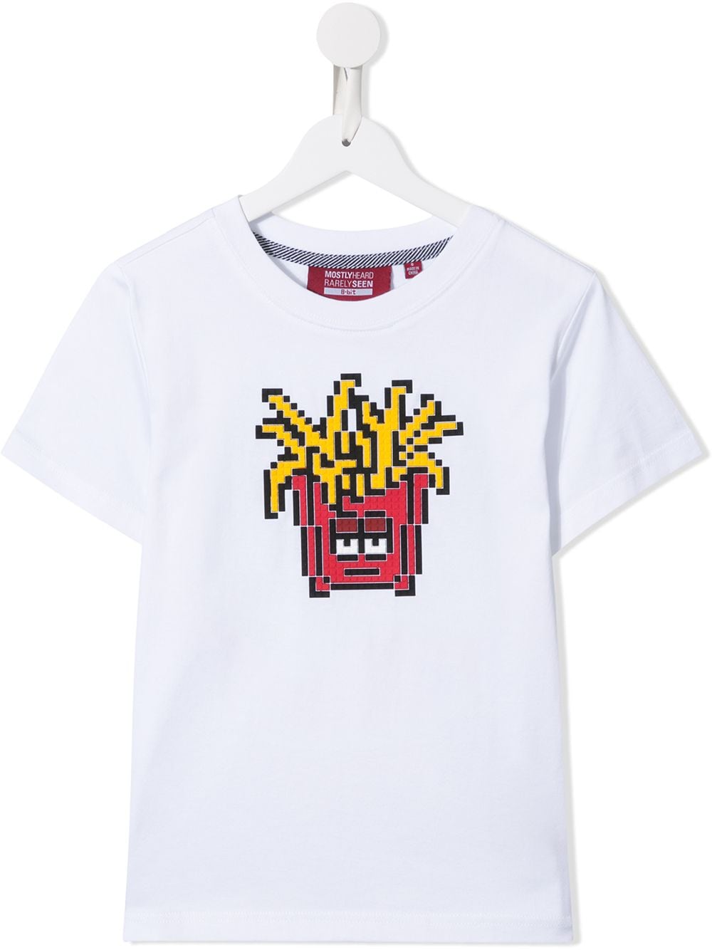 Mostly Heard Rarely Seen 8-Bit fries print cotton T-shirt - White von Mostly Heard Rarely Seen 8-Bit