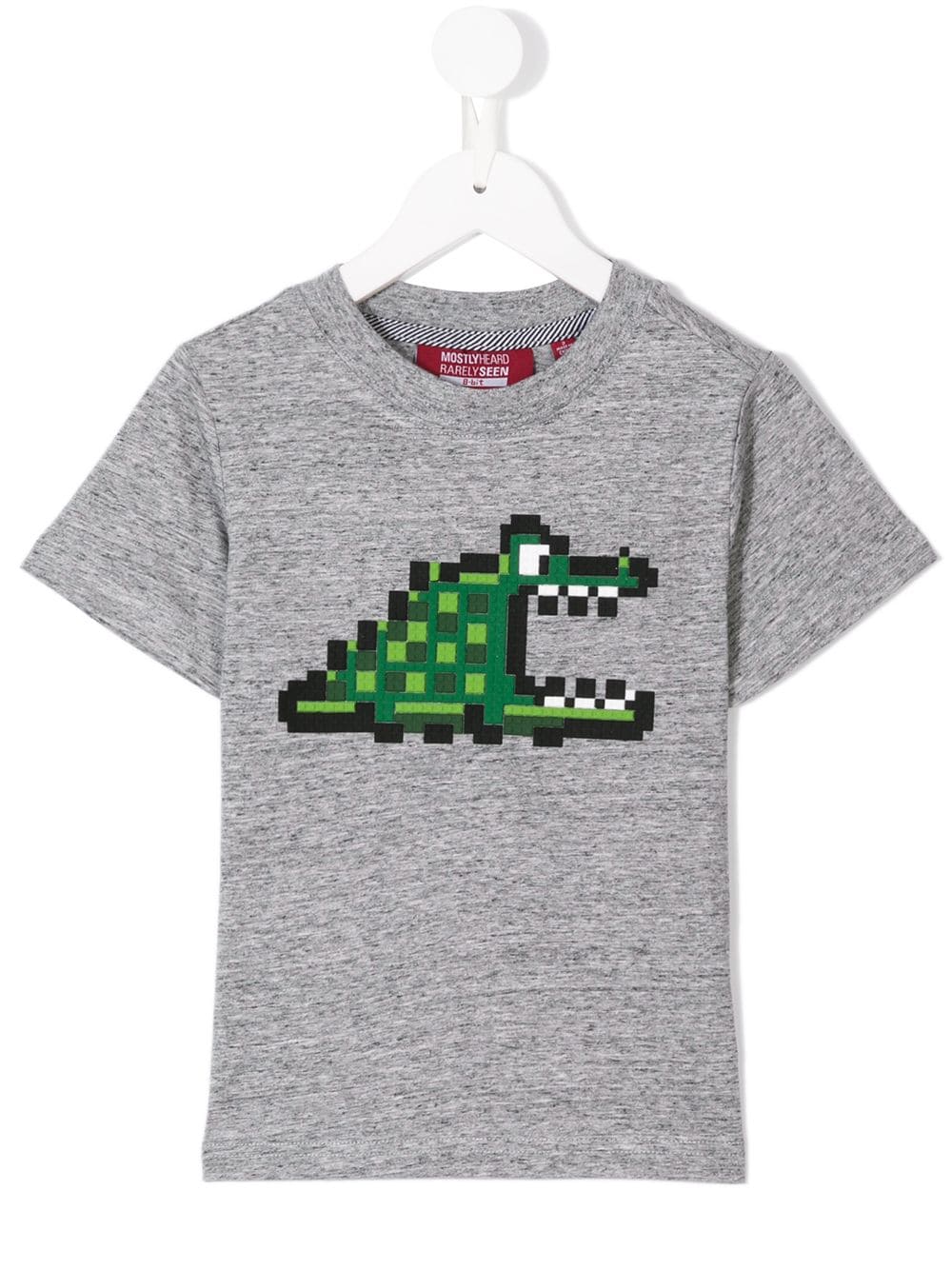 Mostly Heard Rarely Seen 8-Bit pixel croc print T-shirt - Grey von Mostly Heard Rarely Seen 8-Bit