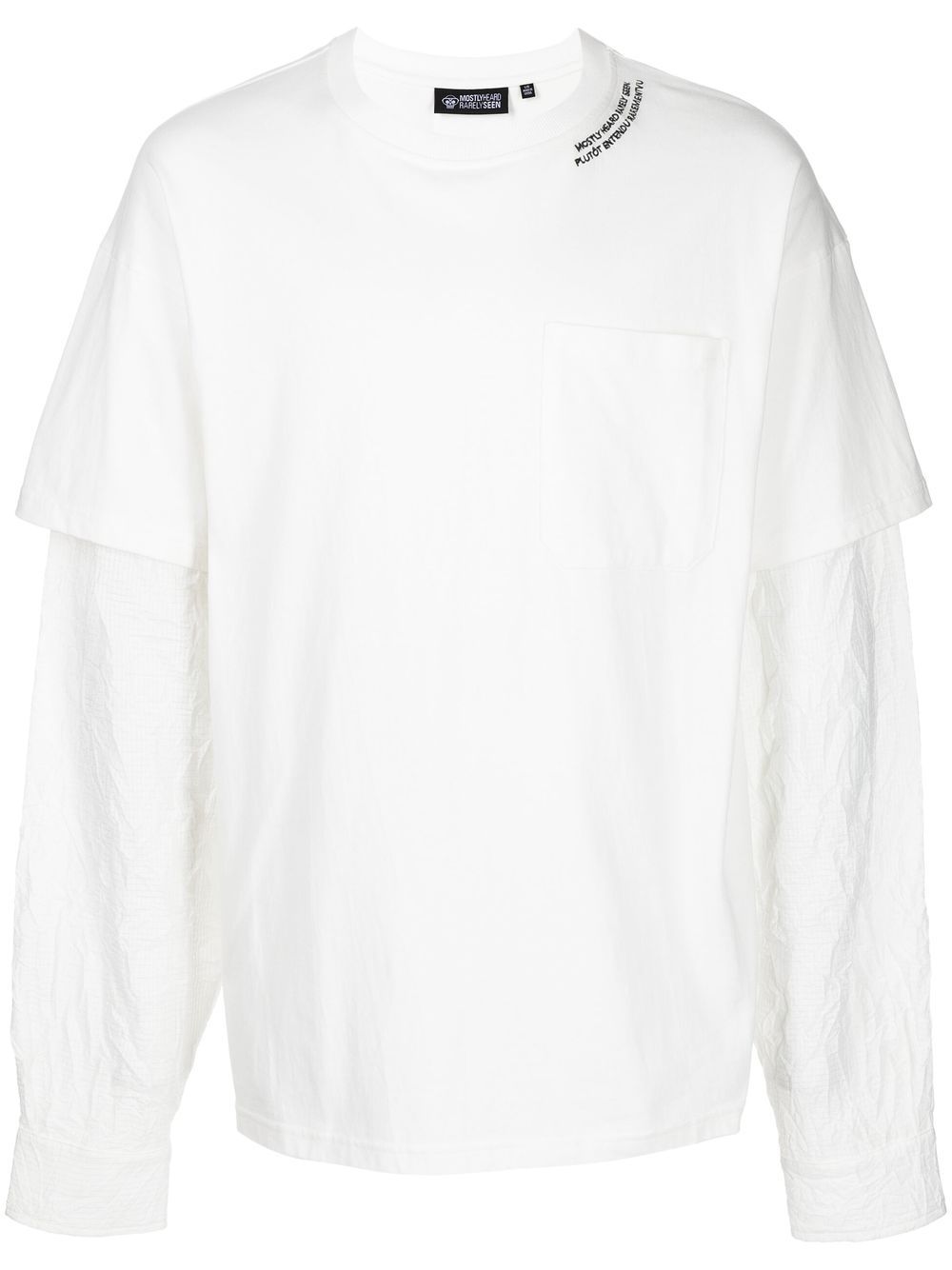 Mostly Heard Rarely Seen Crinkle Woven long-sleeve T-shirt - White von Mostly Heard Rarely Seen