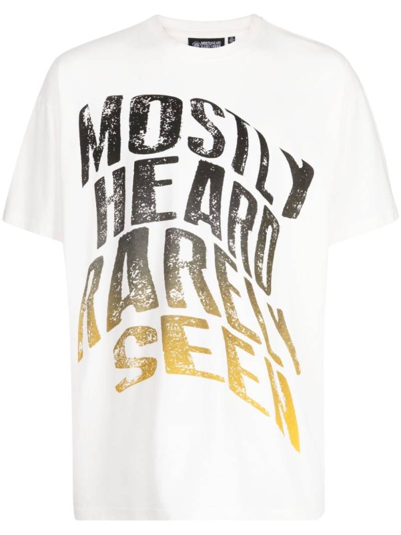 Mostly Heard Rarely Seen Faded Warped cotton T-shirt - White von Mostly Heard Rarely Seen