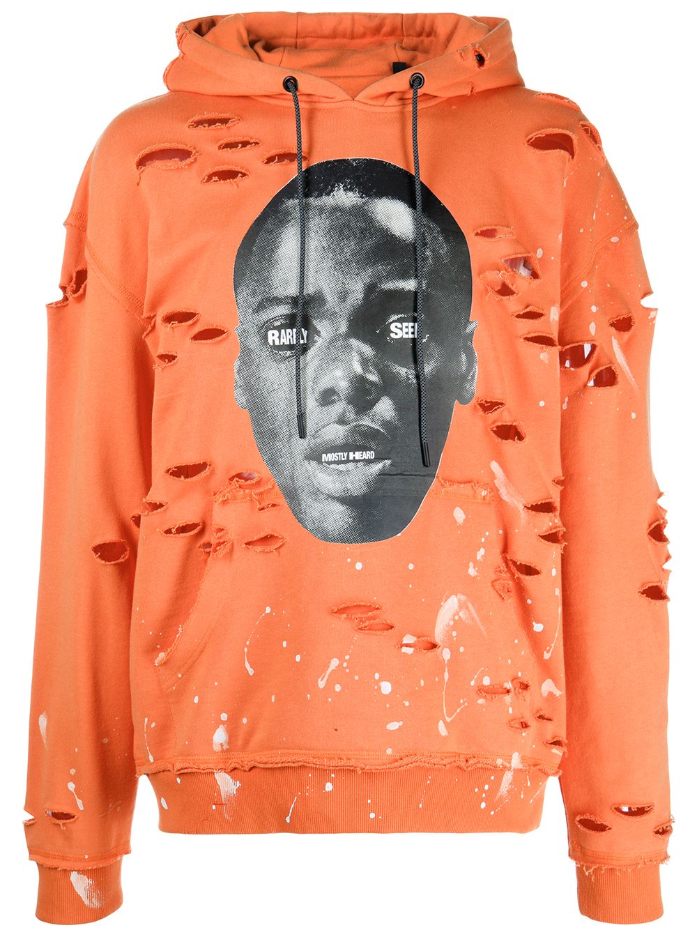 Mostly Heard Rarely Seen Get Out paint-splattered hoodie - Orange von Mostly Heard Rarely Seen