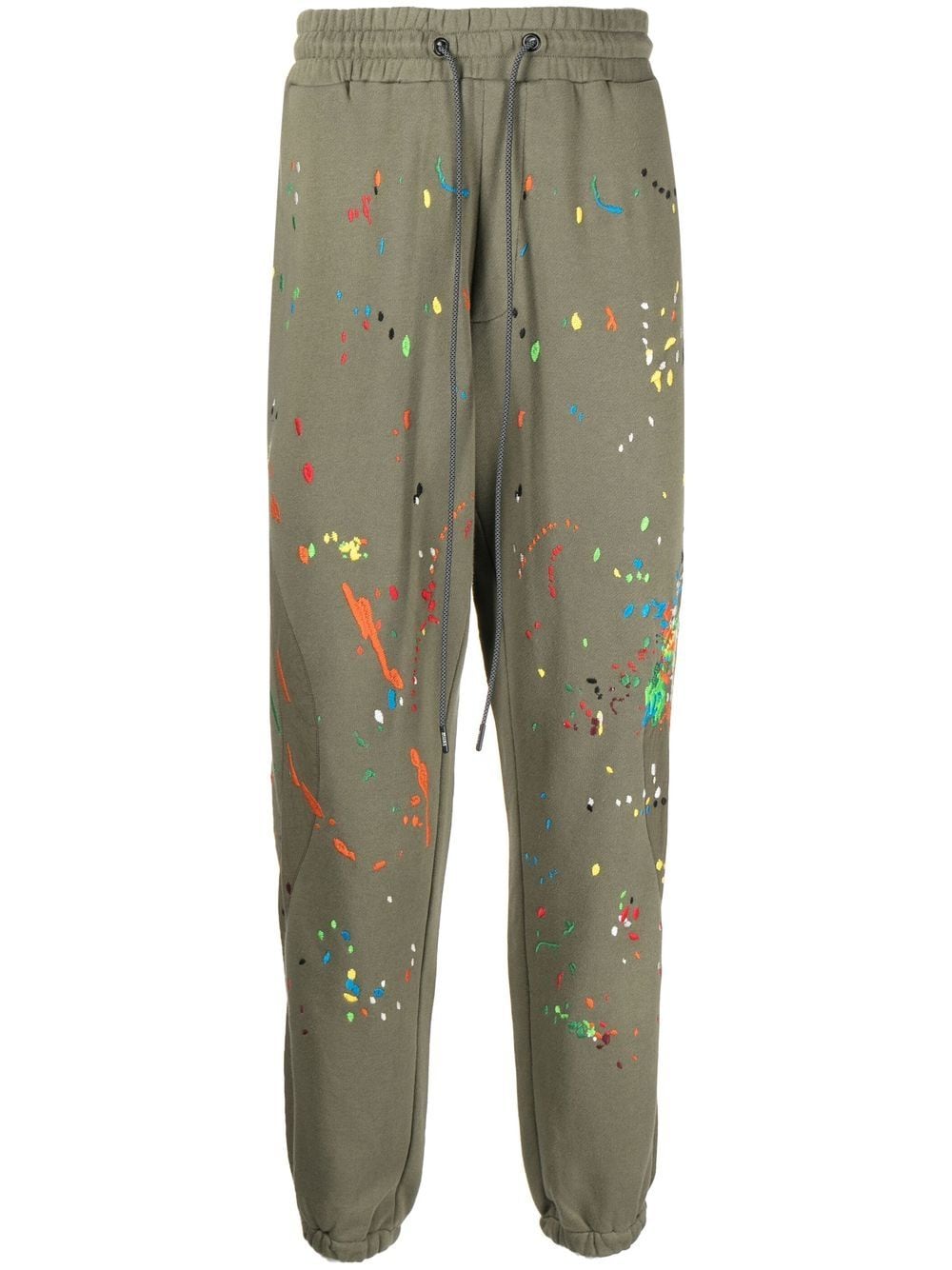 Mostly Heard Rarely Seen Warped paint splatter-embroidered joggers - Green von Mostly Heard Rarely Seen