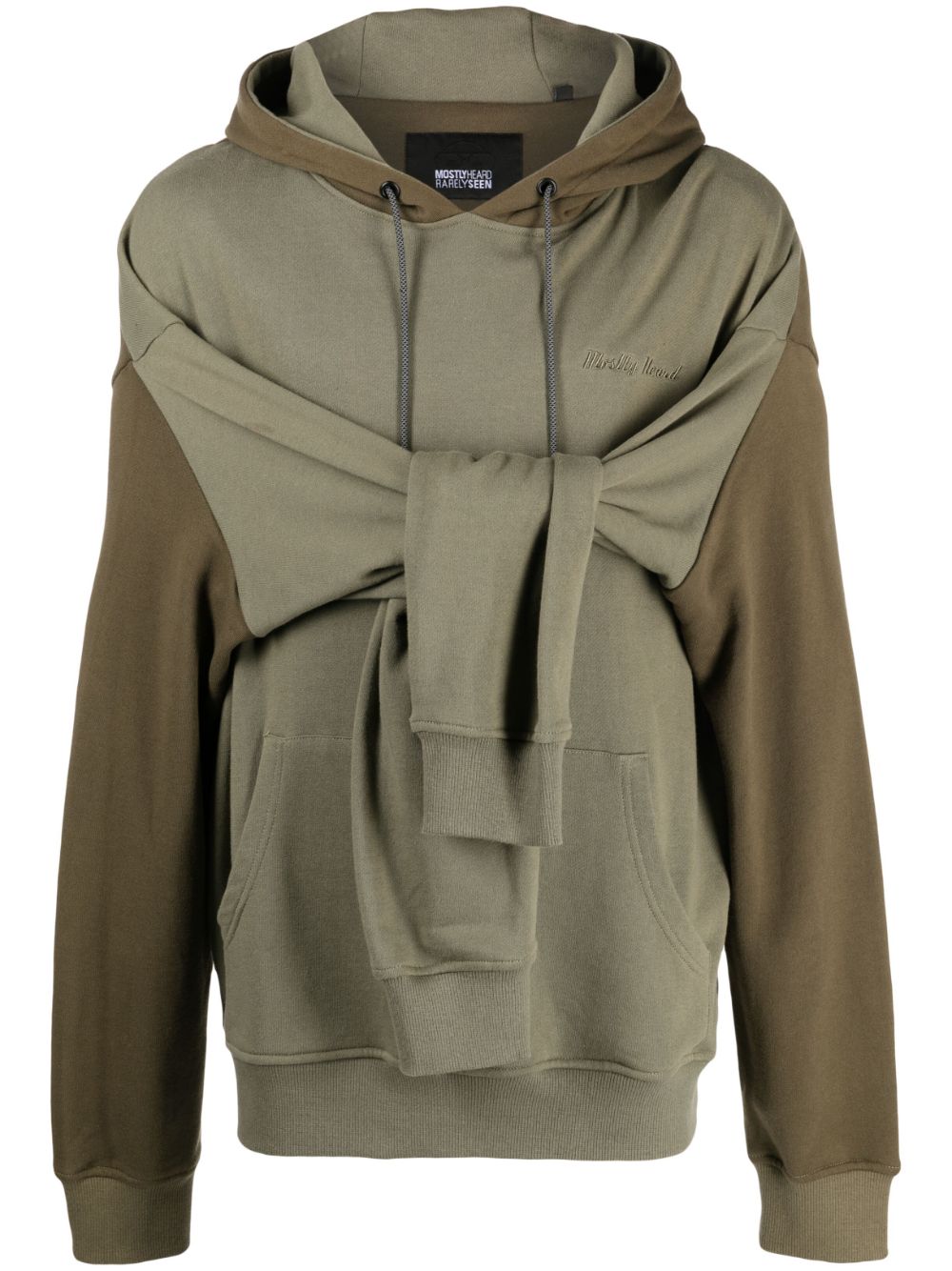 Mostly Heard Rarely Seen double-sleeve layered cotton hoodie - Green von Mostly Heard Rarely Seen