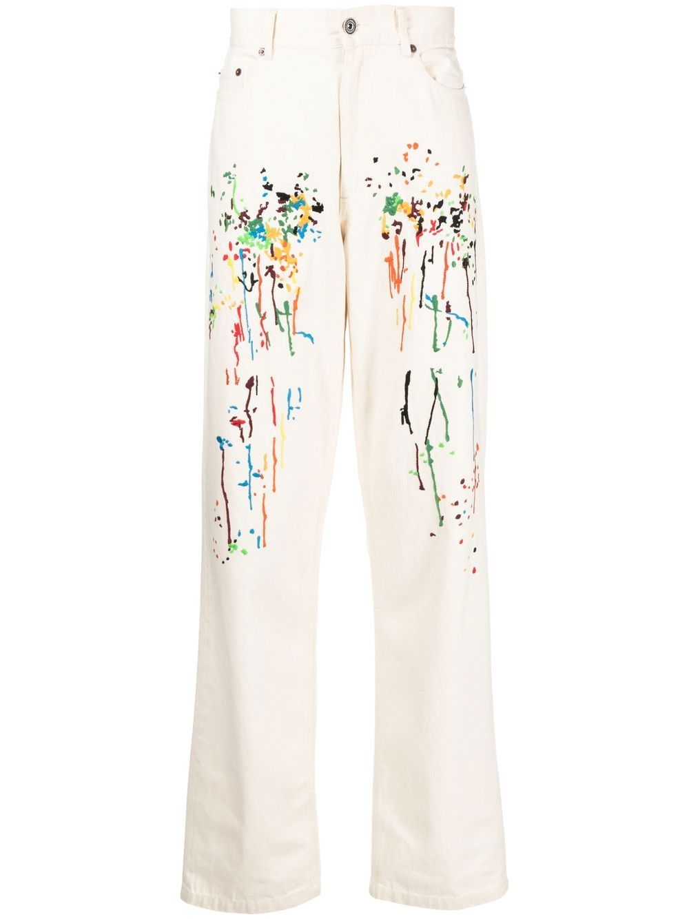 Mostly Heard Rarely Seen embroidered straight-leg jeans - White von Mostly Heard Rarely Seen