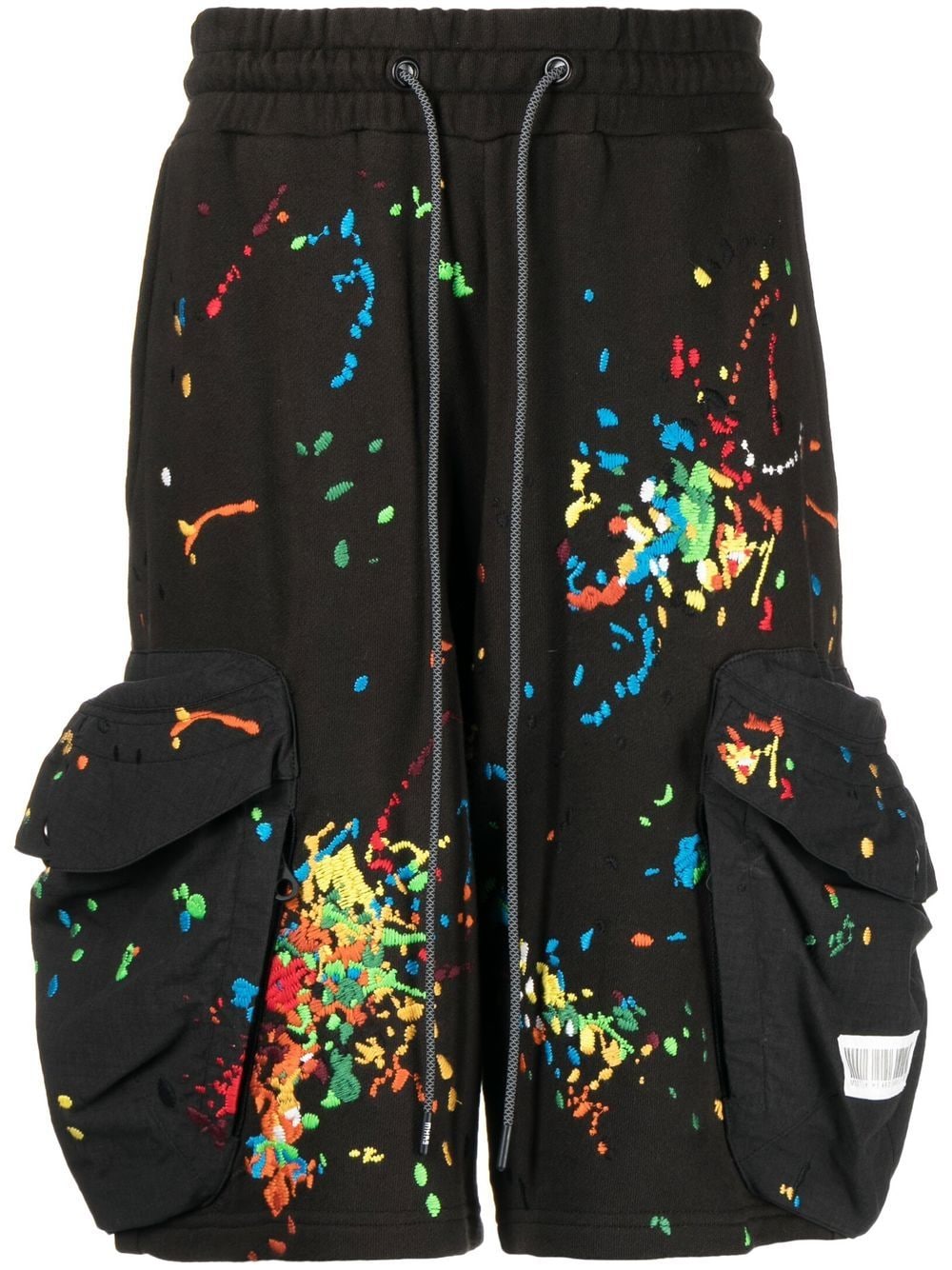 Mostly Heard Rarely Seen paint-embroidered cargo shorts - Black von Mostly Heard Rarely Seen