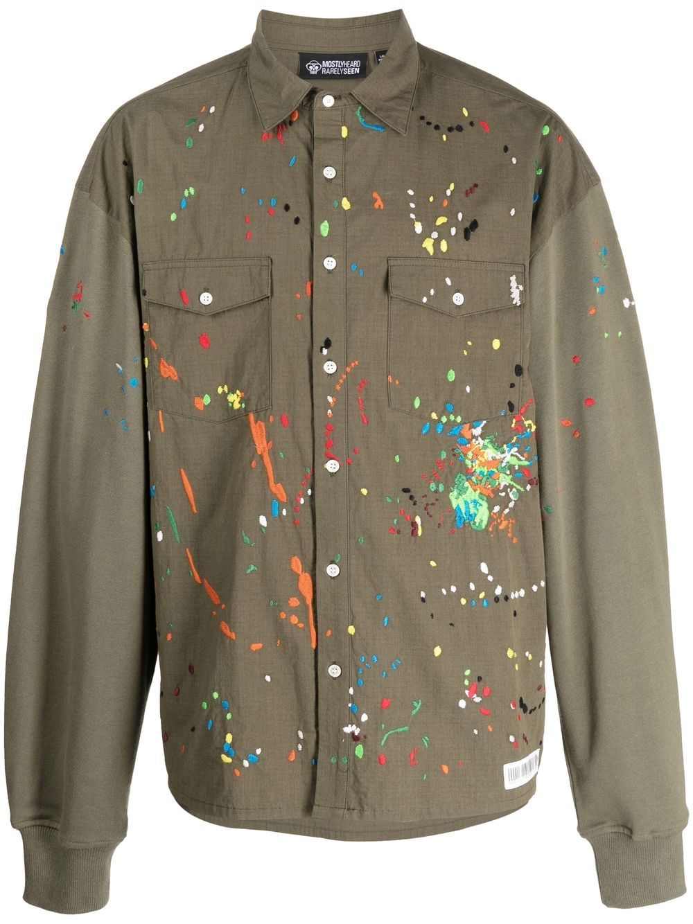 Mostly Heard Rarely Seen paint-embroidered long-sleeve shirt - Green von Mostly Heard Rarely Seen