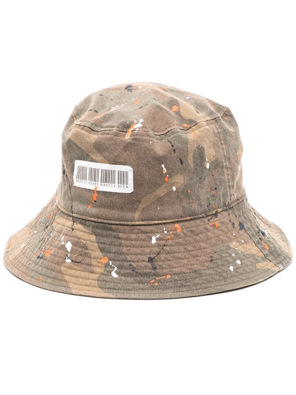 Mostly Heard Rarely Seen painted barcode bucket hat - Brown von Mostly Heard Rarely Seen