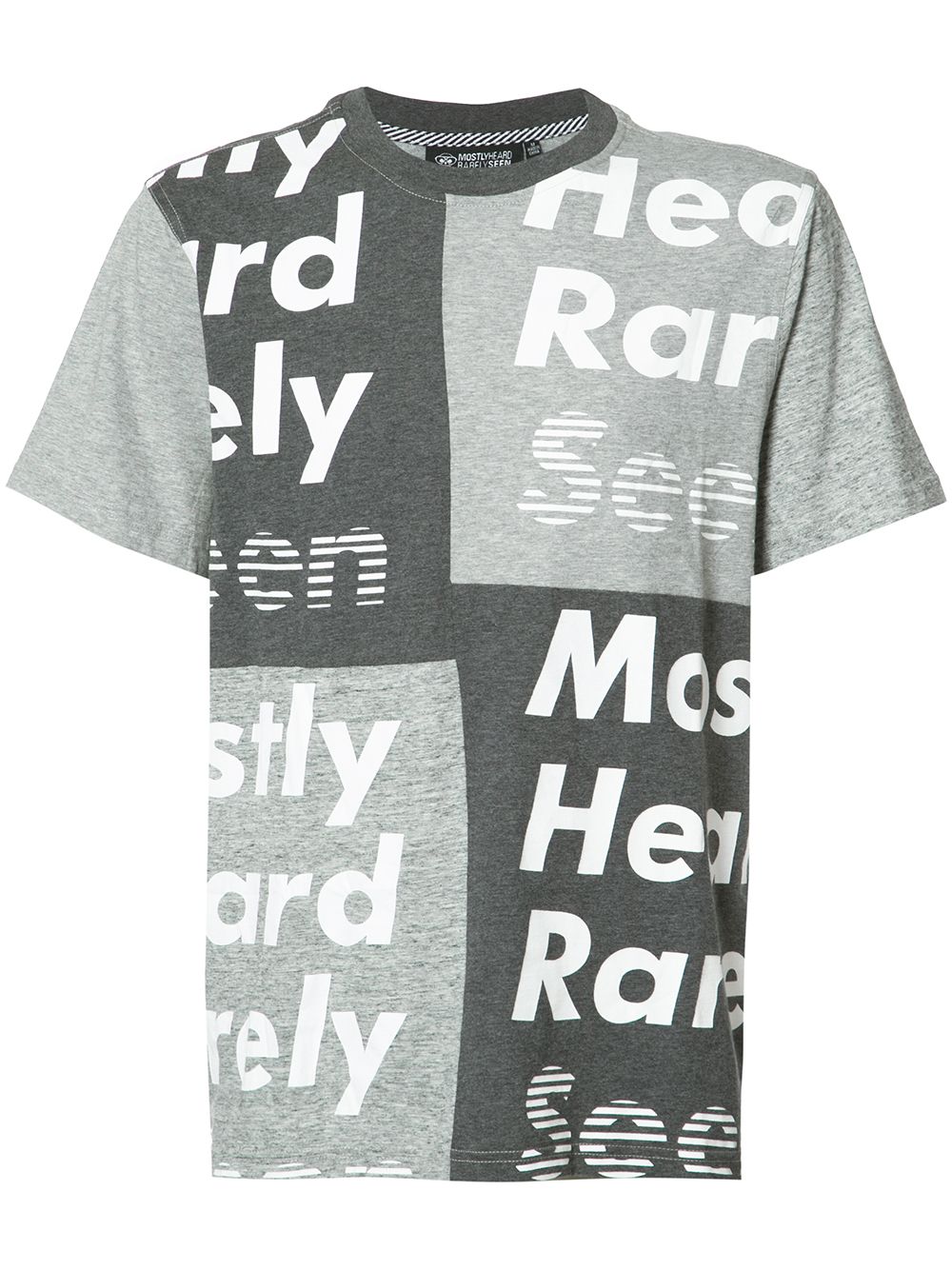 Mostly Heard Rarely Seen patchwork T-shirt - Grey von Mostly Heard Rarely Seen