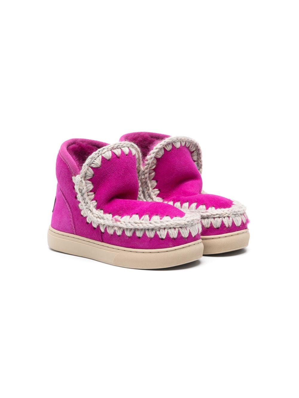 Mou Kids Eskimo crochet-trim suede boots - Pink von Mou Kids