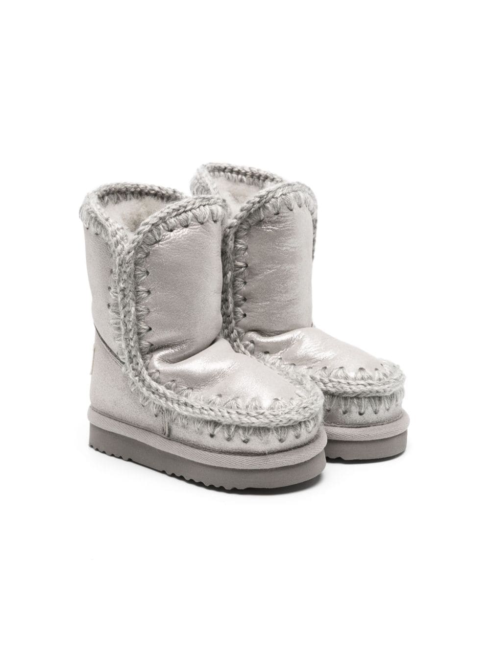 Mou Kids Eskimo metallic-sheen boots - Silver von Mou Kids