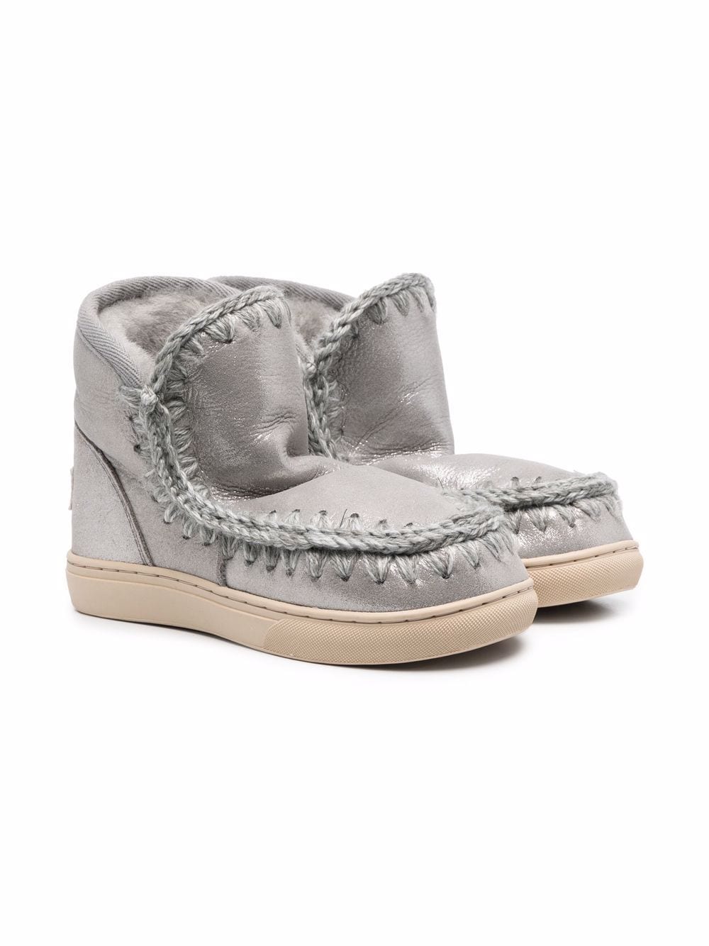 Mou Kids metallic-effect eskimo boots - Silver von Mou Kids