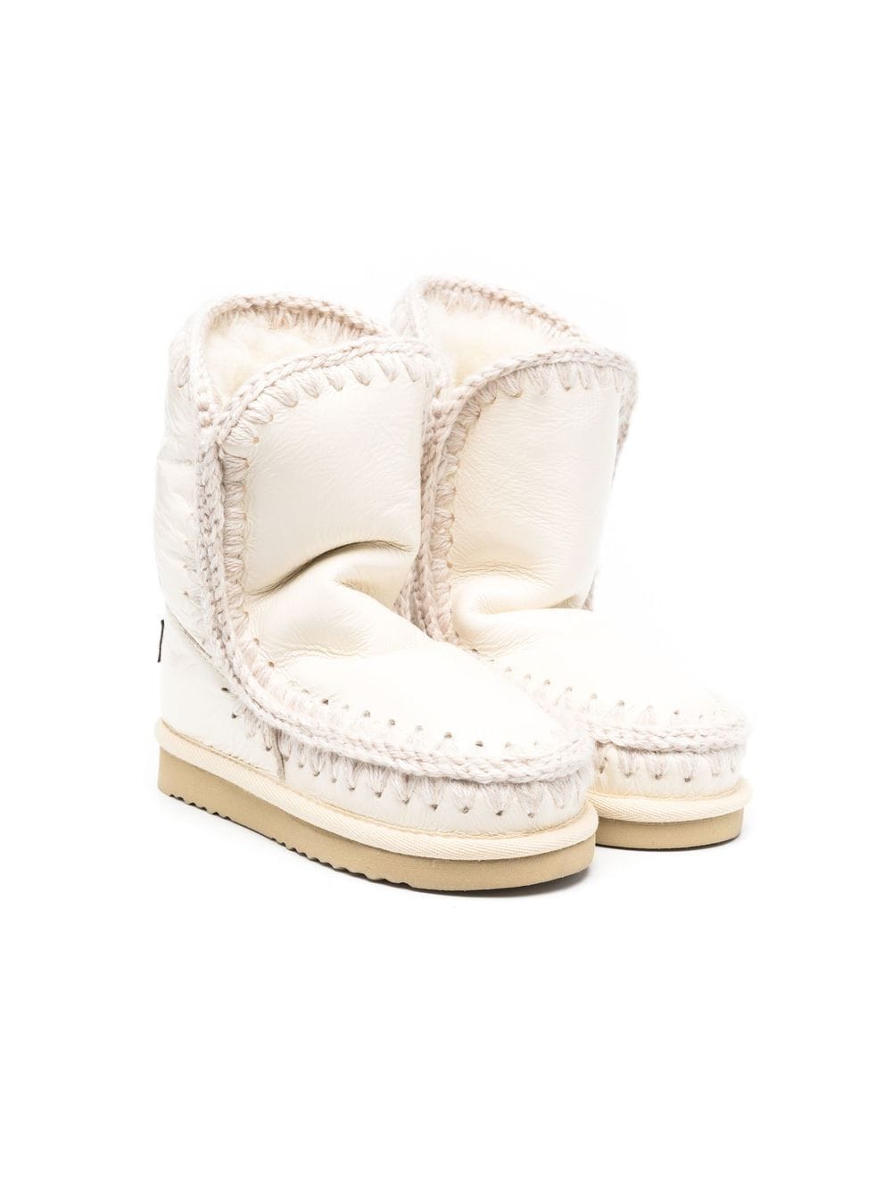 Mou Kids shearling-lined leather boots - White von Mou Kids