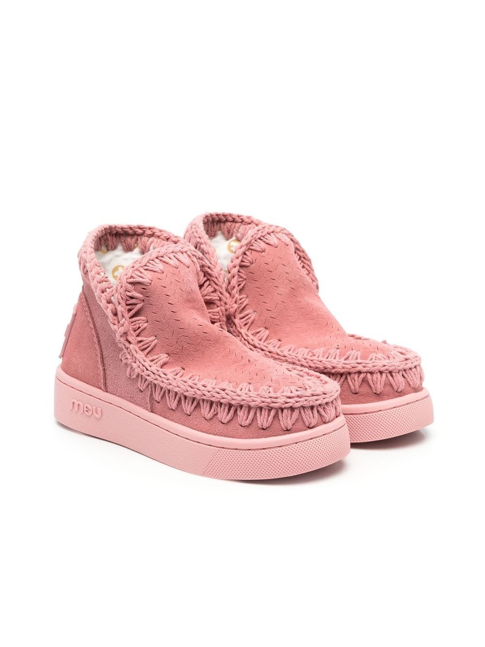 Mou Kids whipstitch-trim suede boots - Pink von Mou Kids