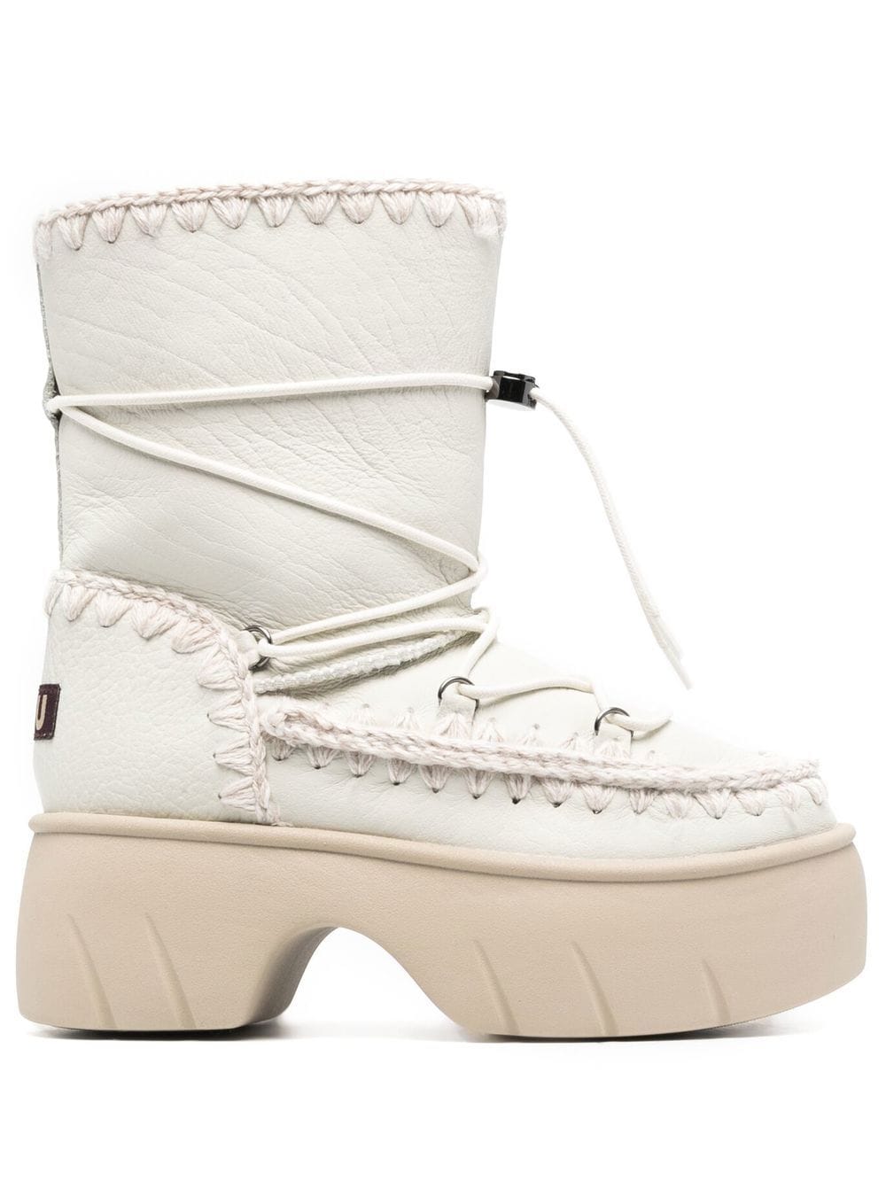 Mou 65mm chunky lace-up boots - White von Mou