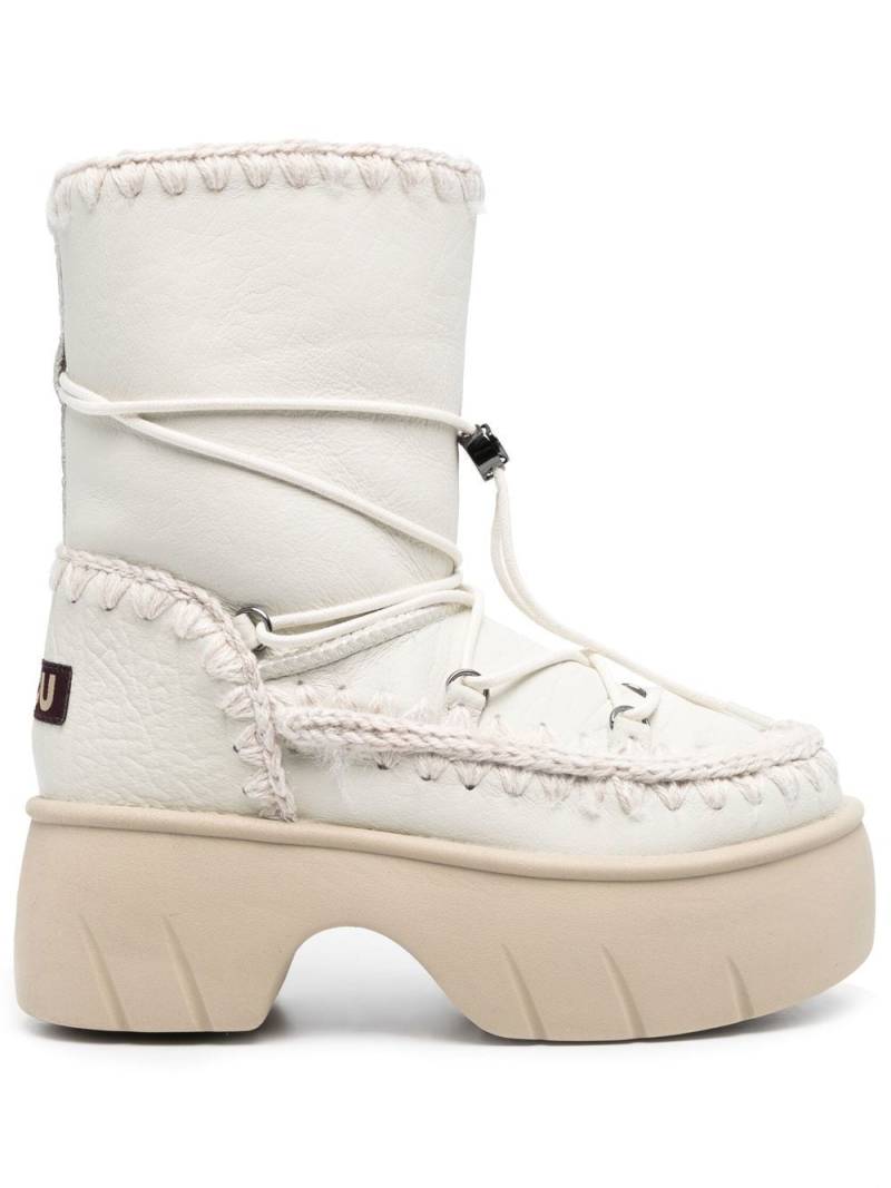 Mou 65mm chunky lace-up boots - White von Mou