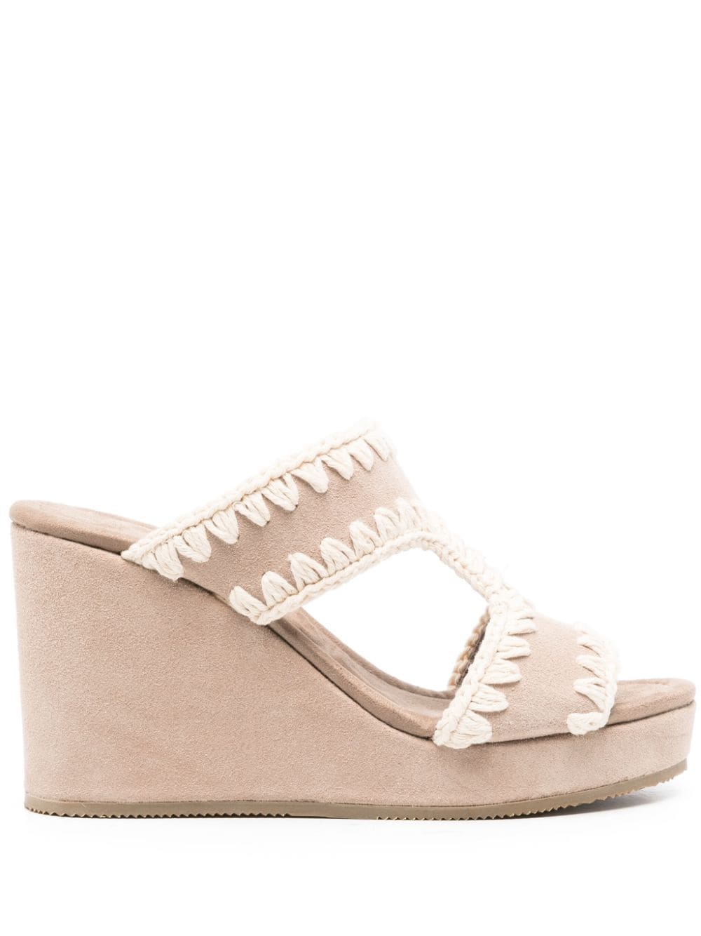 Mou 95mm suede mules - Neutrals von Mou