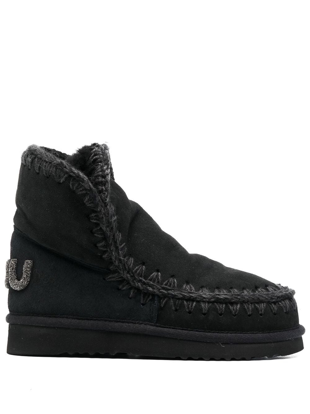 Mou Eskimo glitter logo ankle boots - Black von Mou