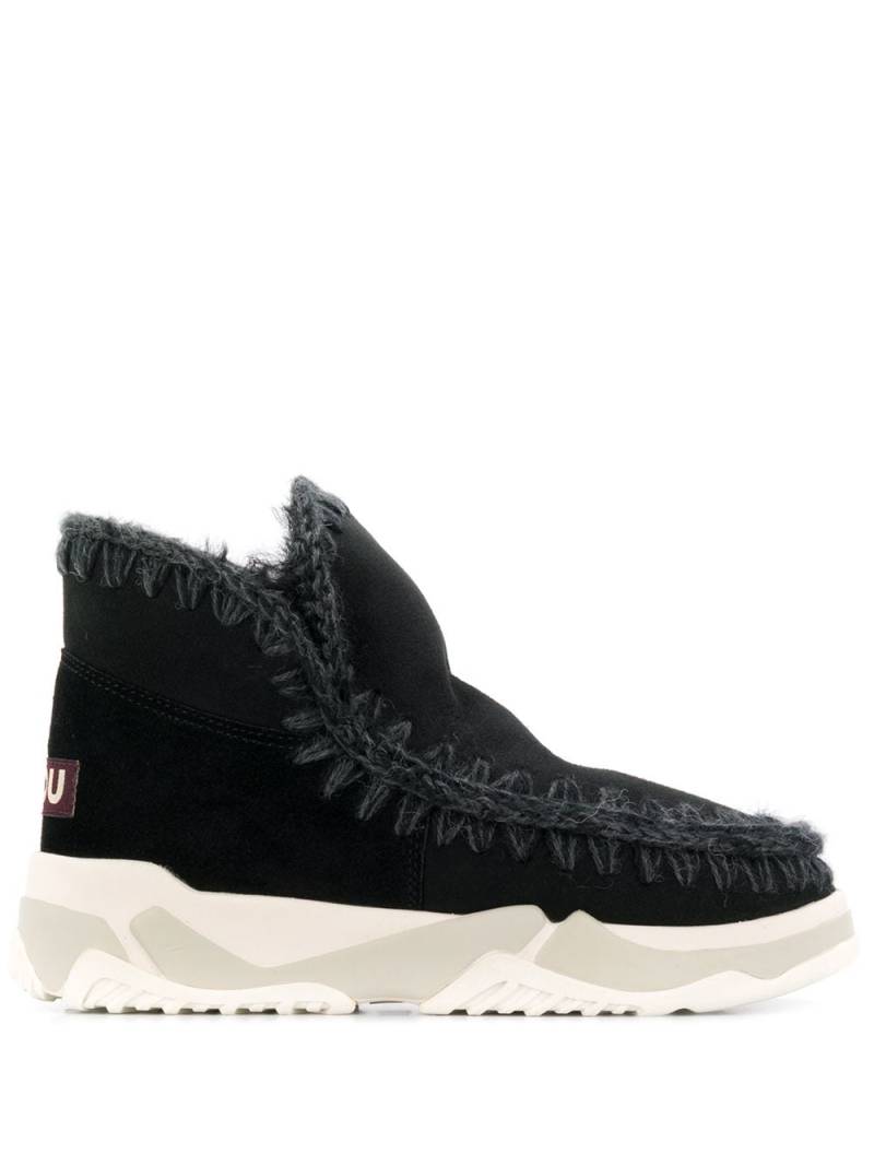Mou crochet stitch-trim boot sneakers - Black von Mou
