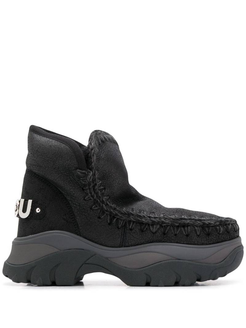 Mou crochet stitch-trim chunky sneakers - Black von Mou