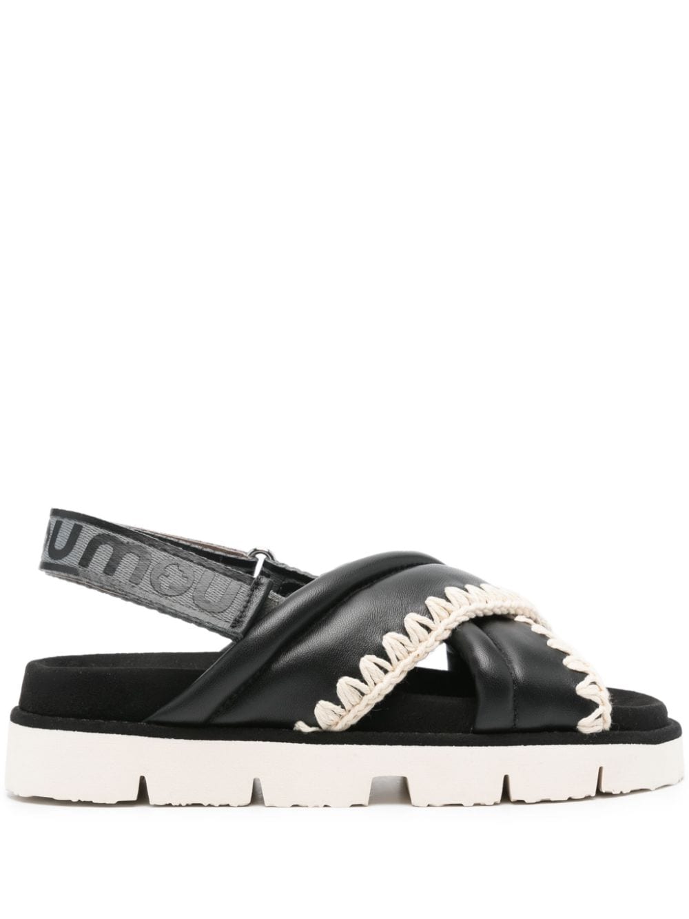 Mou crossover-strap leather sandals - Black von Mou