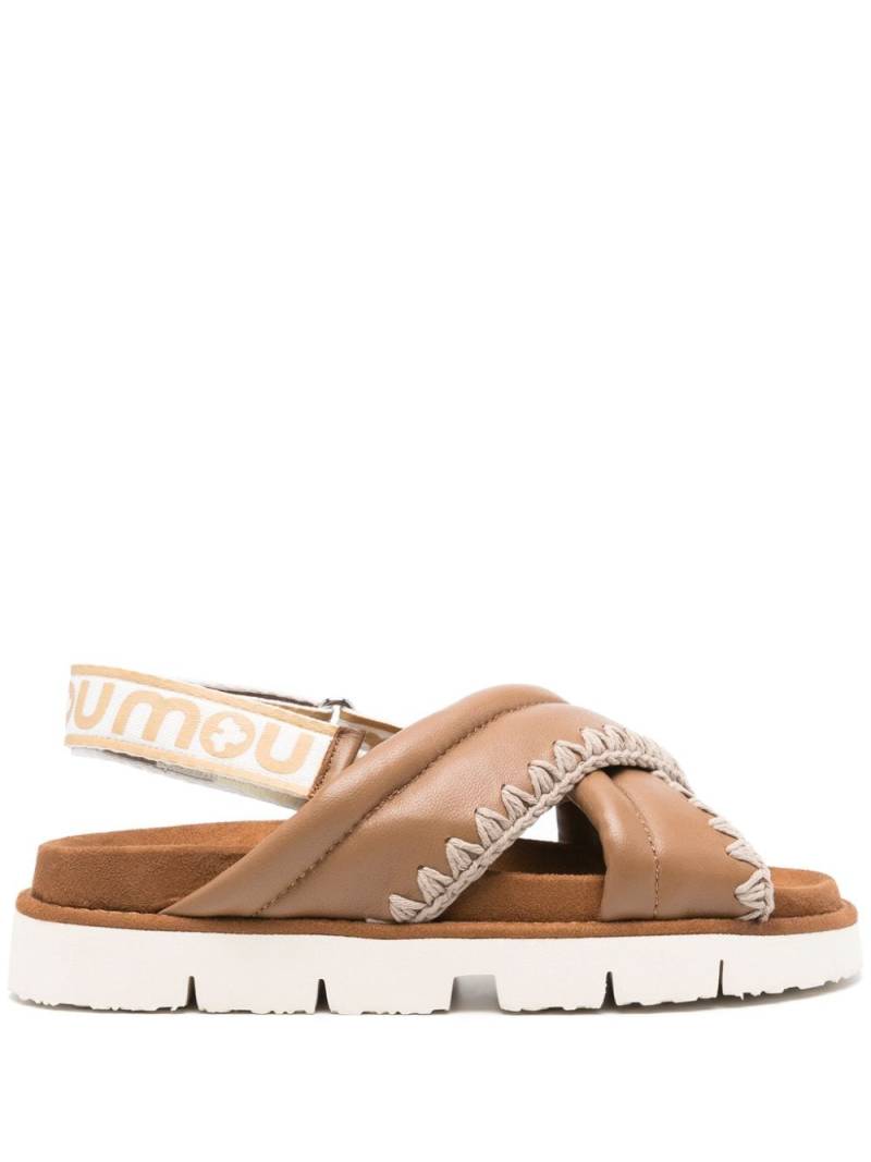 Mou crossover-strap leather sandals - Brown von Mou