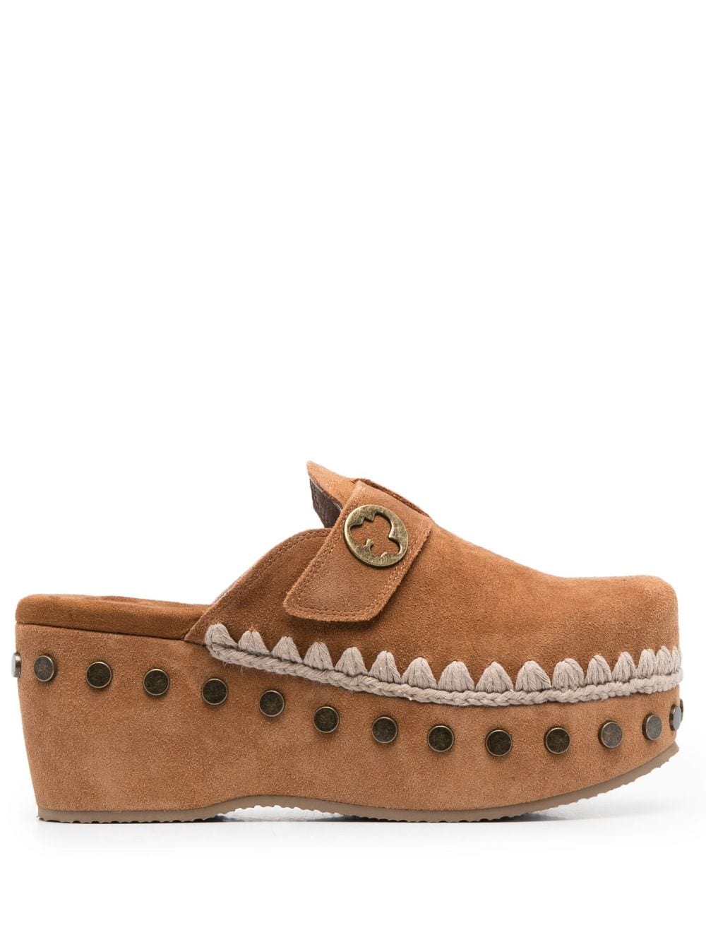 Mou high-heel leather clogs - Brown von Mou