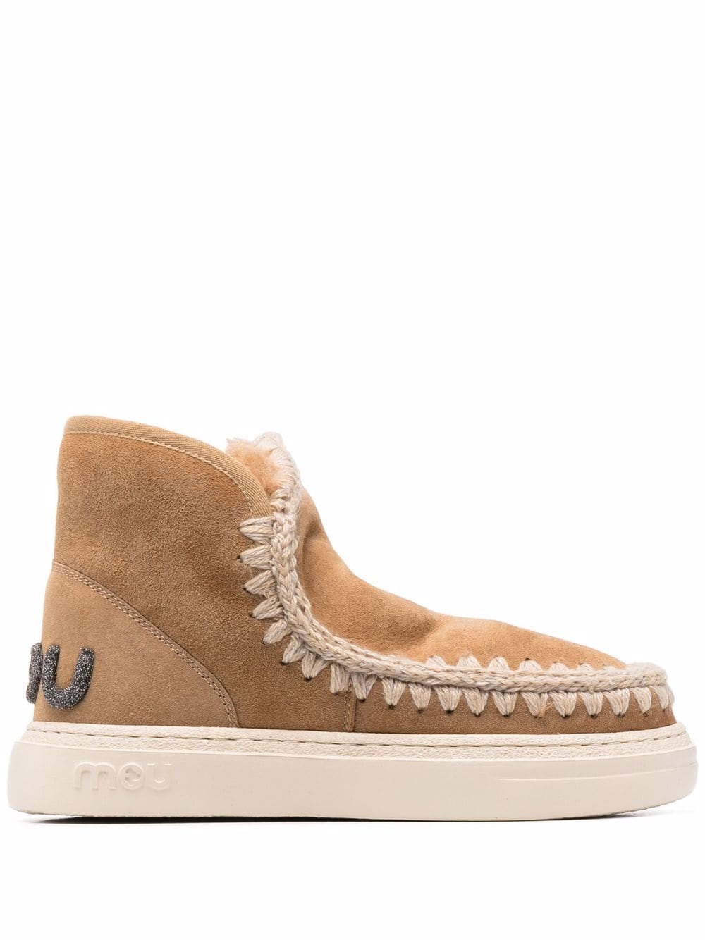 Mou crochet stitch-trim sneaker boots - Neutrals von Mou