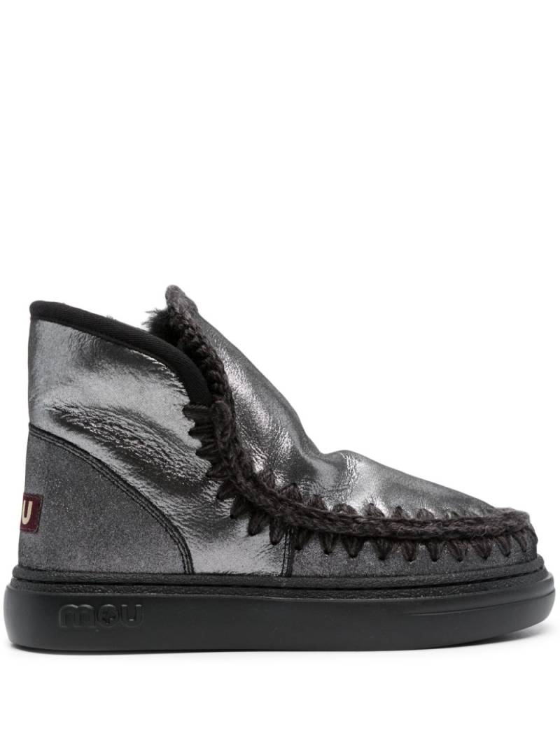 Mou logo-patch slip-on boots - Silver von Mou