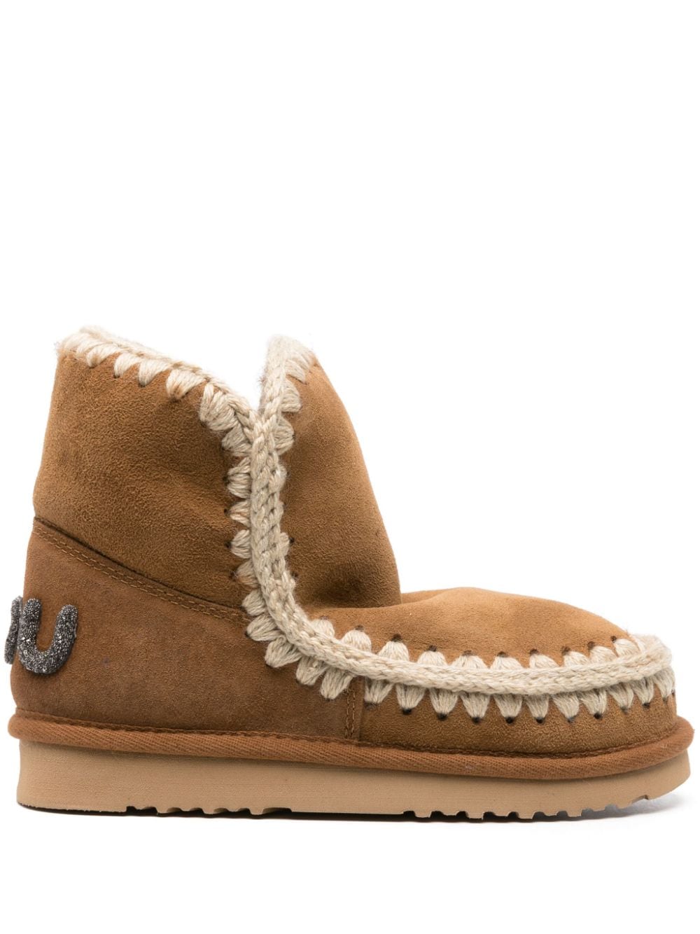 Mou logo-patch whipstitch-detail boots - Brown von Mou