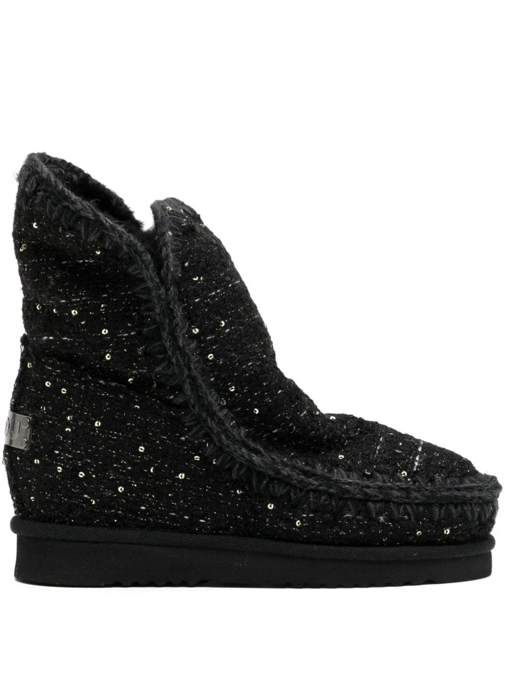 Mou sequin-embellished tweed boots - Black von Mou