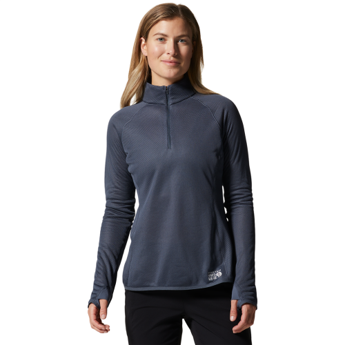 Mountain Hardwear Damen AirMesh 1/4 Zip - blau (Grösse: M) von Mountain Hardwear