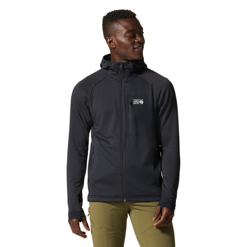 Mountain Hardwear M Polartec Power Grid Full Zip Hoody - schwarz (Grösse: L) von Mountain Hardwear