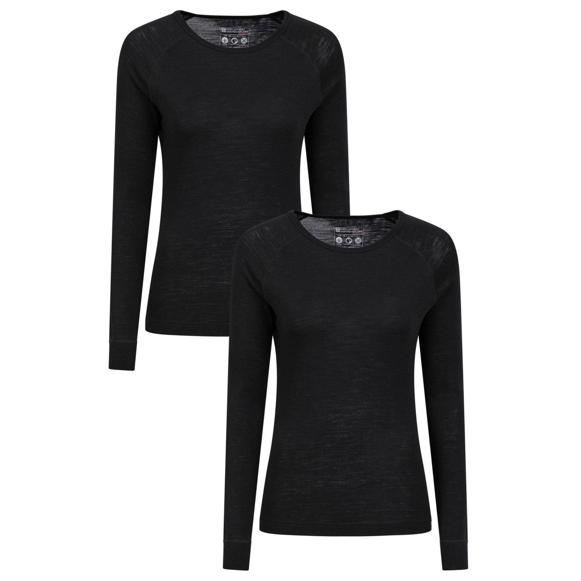 Base Layer Oberteil Rundhalsausschnitt (2erpack) Damen Schwarz 36 von Mountain Warehouse