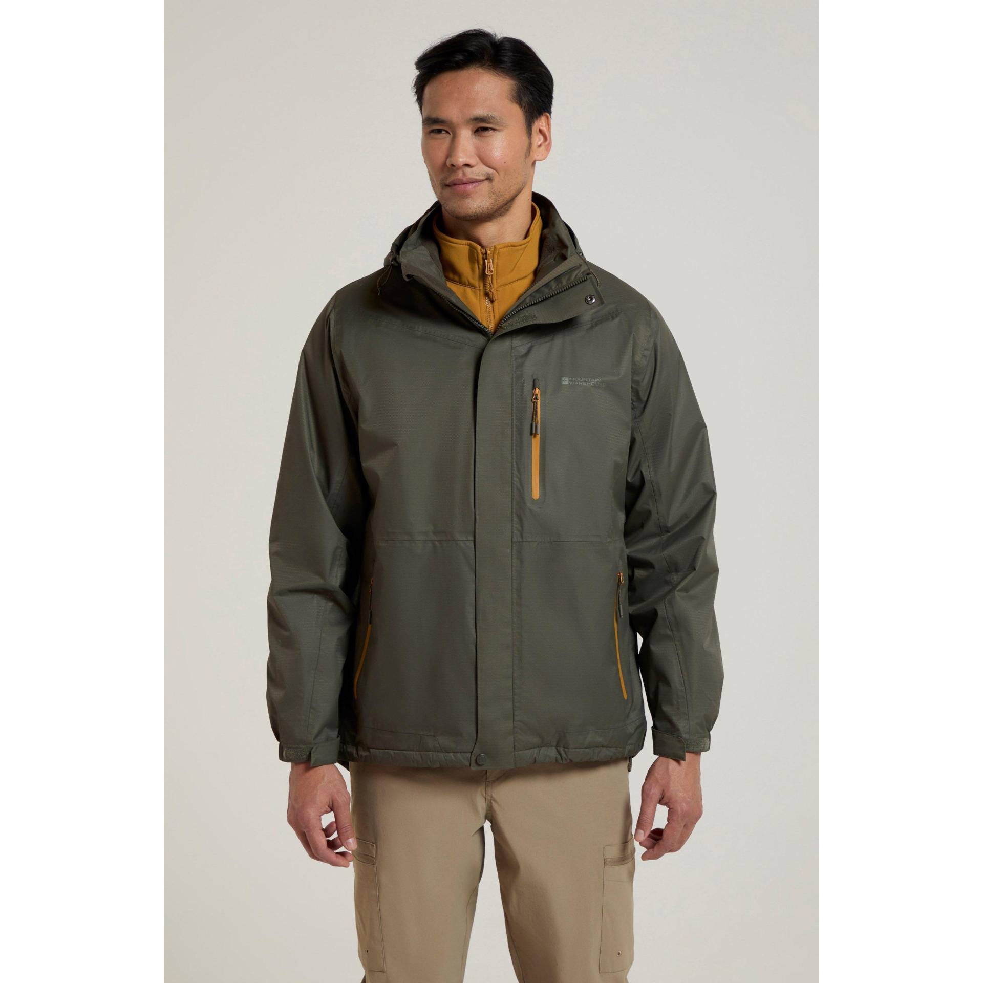 Bracken Extreme Jacke, Wasserfest 3 In 1 Herren Grün S von Mountain Warehouse