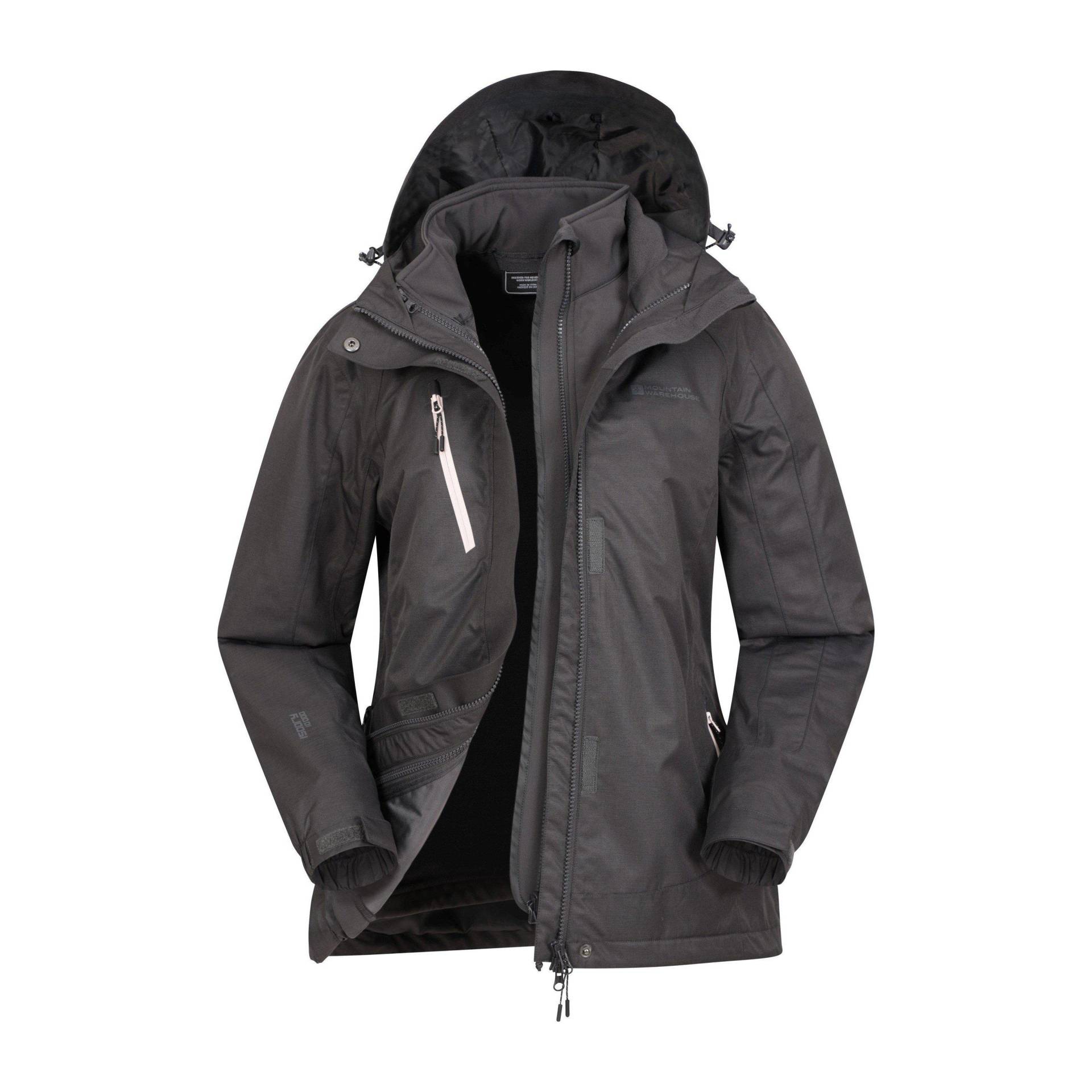 Bracken Melange Jacke Damen Schwarz 32 von Mountain Warehouse