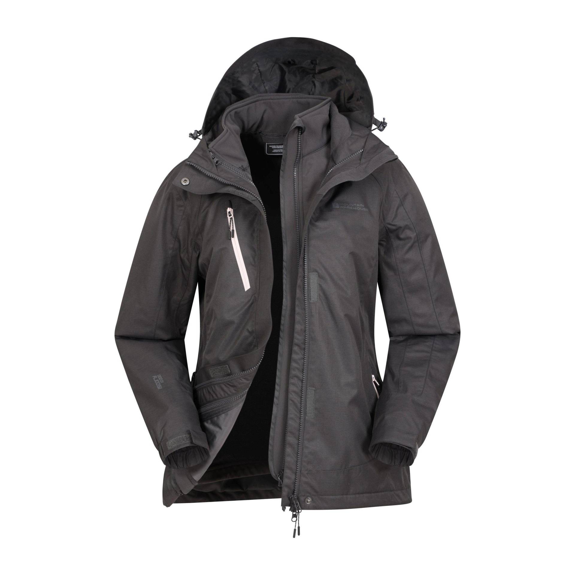 Bracken Melange Jacke Damen Schwarz 46 von Mountain Warehouse