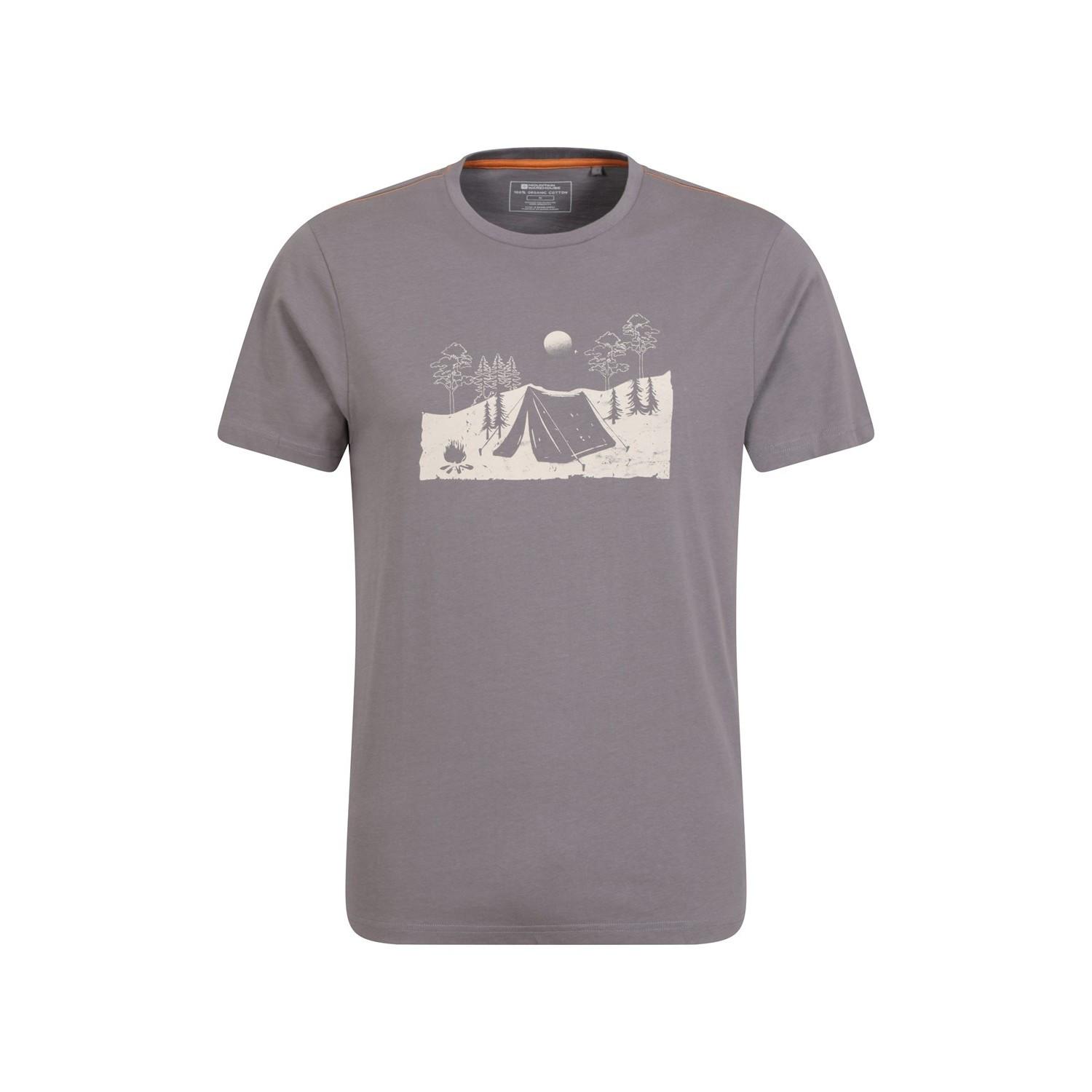 Camping Sketch Tshirt Herren Grau XXL von Mountain Warehouse