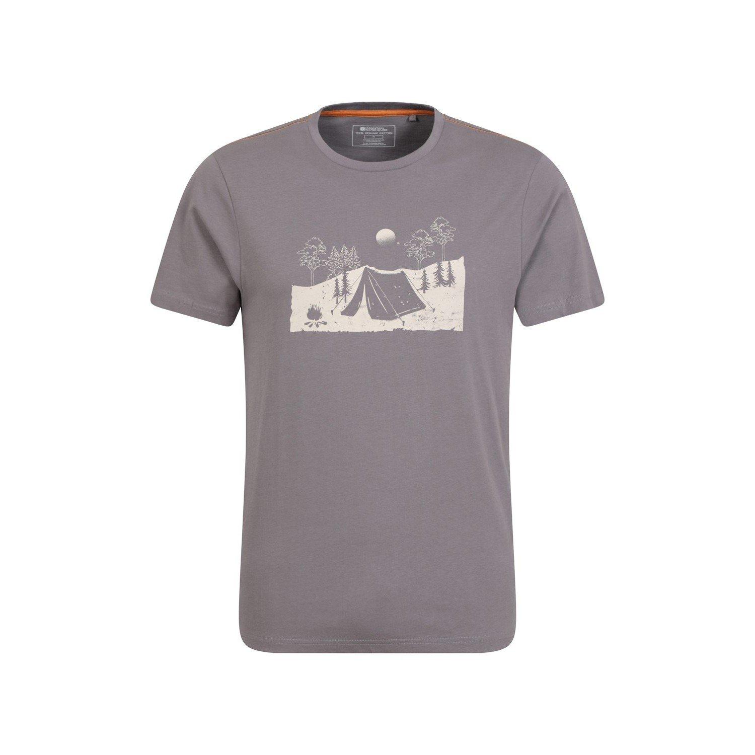 Camping Sketch Tshirt Herren Grau XXS von Mountain Warehouse