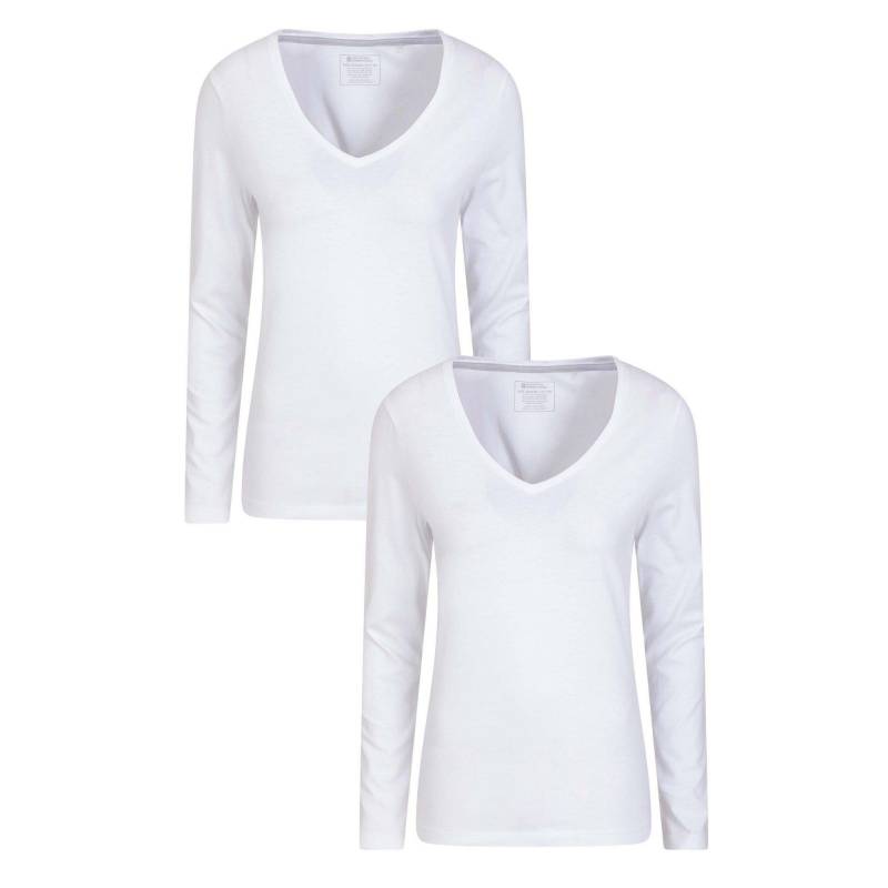 Eden Tshirt Vausschnitt (2erpack) Langärmlig Damen Weiss 46 von Mountain Warehouse