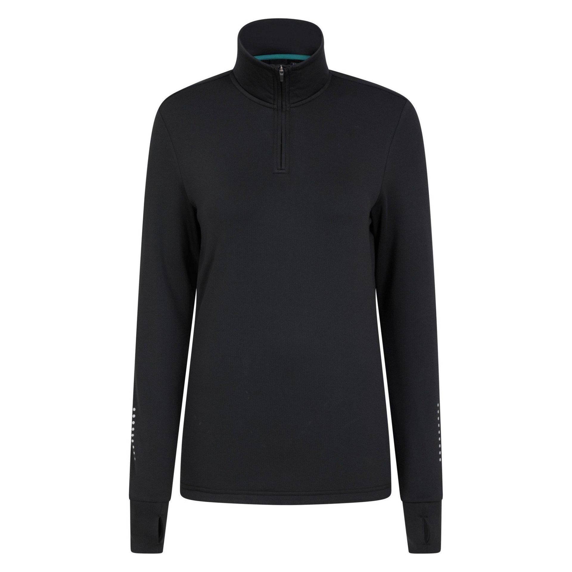 Midlayer Mit Halbem Reißverschluss Laufen Langärmlig Damen Schwarz 32 von Mountain Warehouse