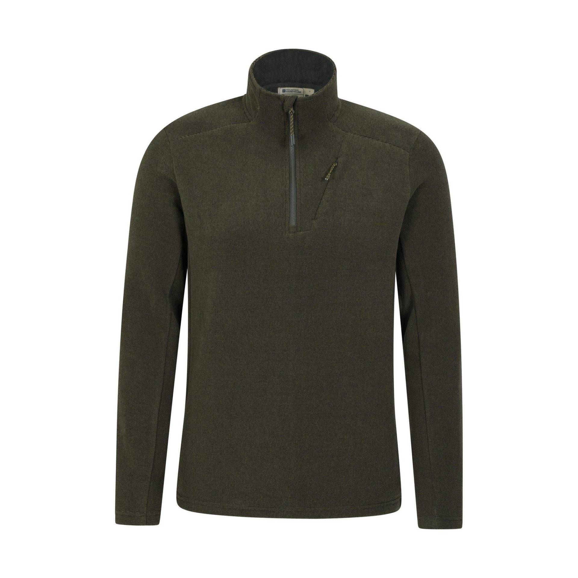 Ridge Fleeceoberteil Mit Halbem Reißverschluss Herren Khaki XS von Mountain Warehouse