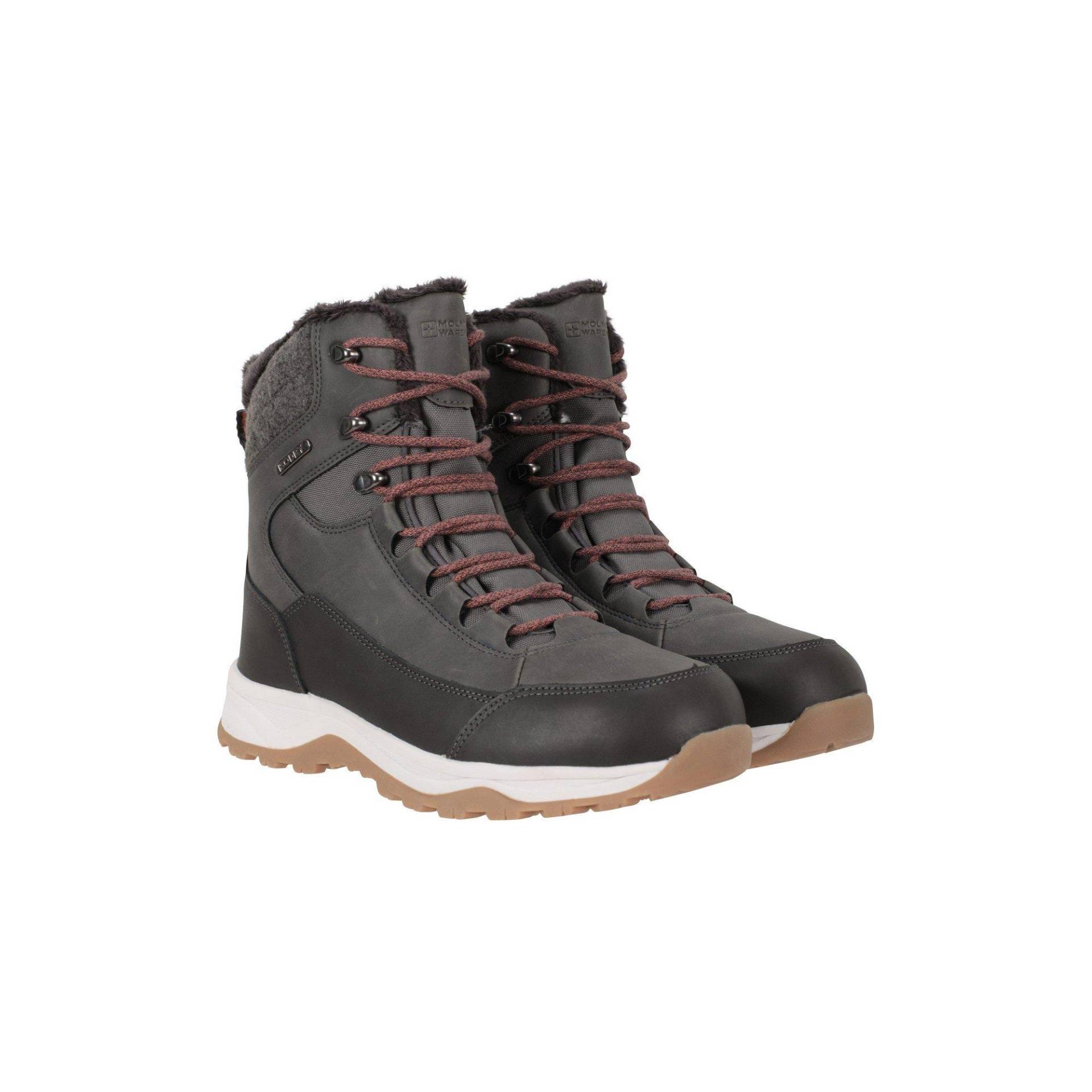 Schneestiefel Tundra, Leder Damen Khaki 37 von Mountain Warehouse