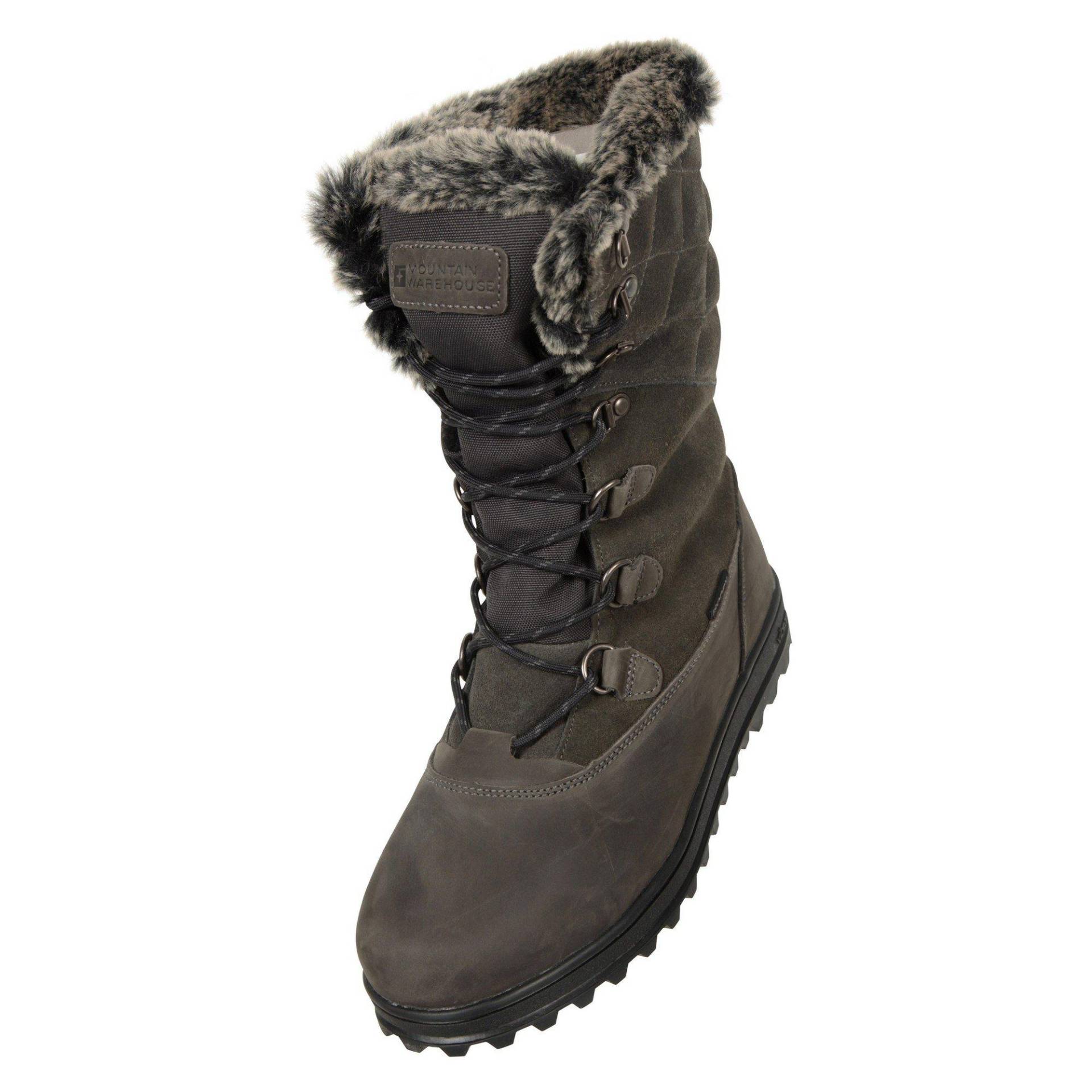 Schneestiefel Vostok, Leder Damen Grau 37 von Mountain Warehouse