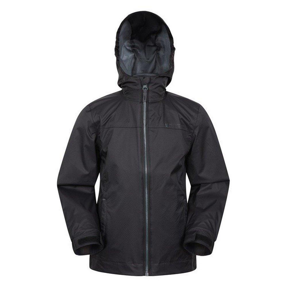 Torrent Jacke, Wasserfest Versiegelte Nähte Mädchen Schwarz 158 von Mountain Warehouse