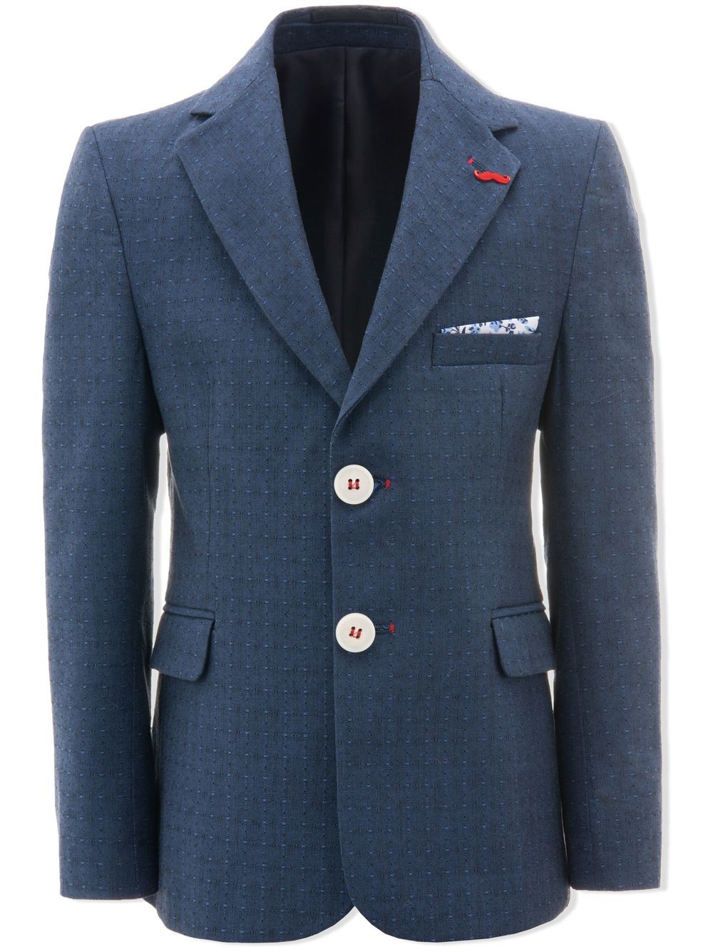 Moustache embroidered single-breasted blazer - Blue von Moustache