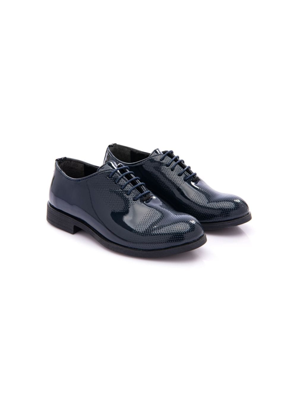 Moustache perforated-detail patent oxford shoes - Blue von Moustache