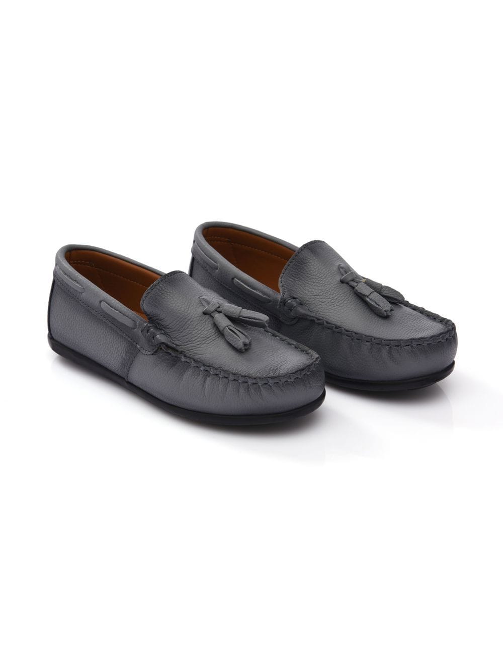 Moustache tassel-front faux leather loafers - Grey von Moustache