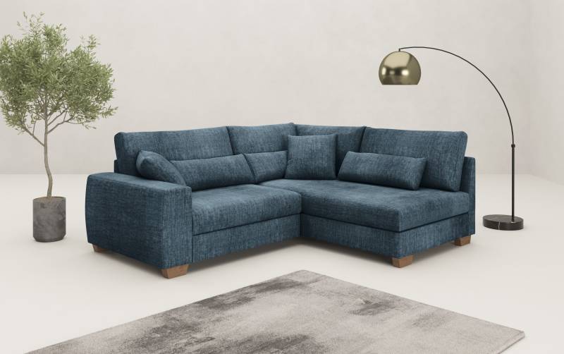 Mr. Couch Ecksofa »Helena L-Form, bis 140 kg belastbar«, mit Taschenfederkern, wahlweise mit Bettfunktion von Mr. Couch