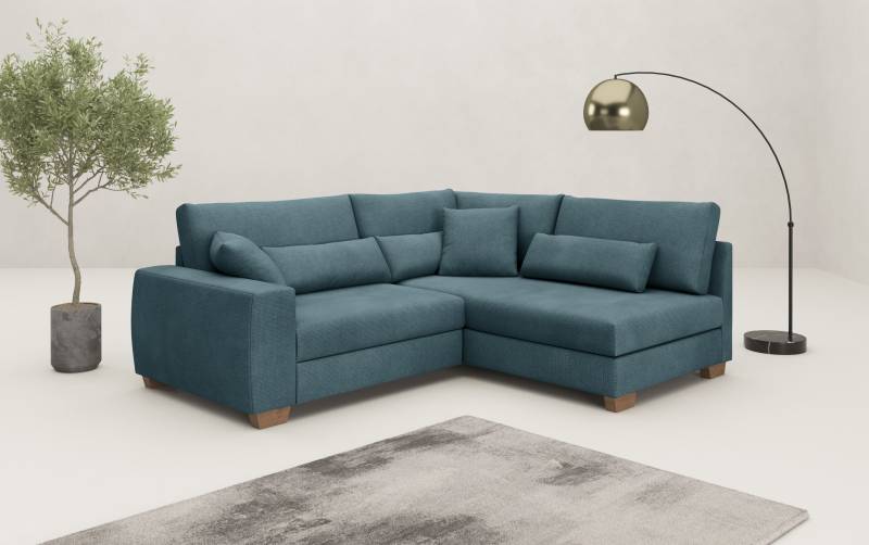 Mr. Couch Ecksofa »Helena L-Form, bis 140 kg belastbar«, mit Taschenfederkern, wahlweise mit Bettfunktion von Mr. Couch